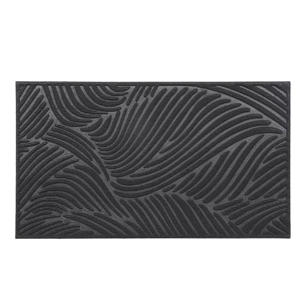 NO MARK Tapis Imprimé Gris/Noir Luance 43,5x75cm Vague