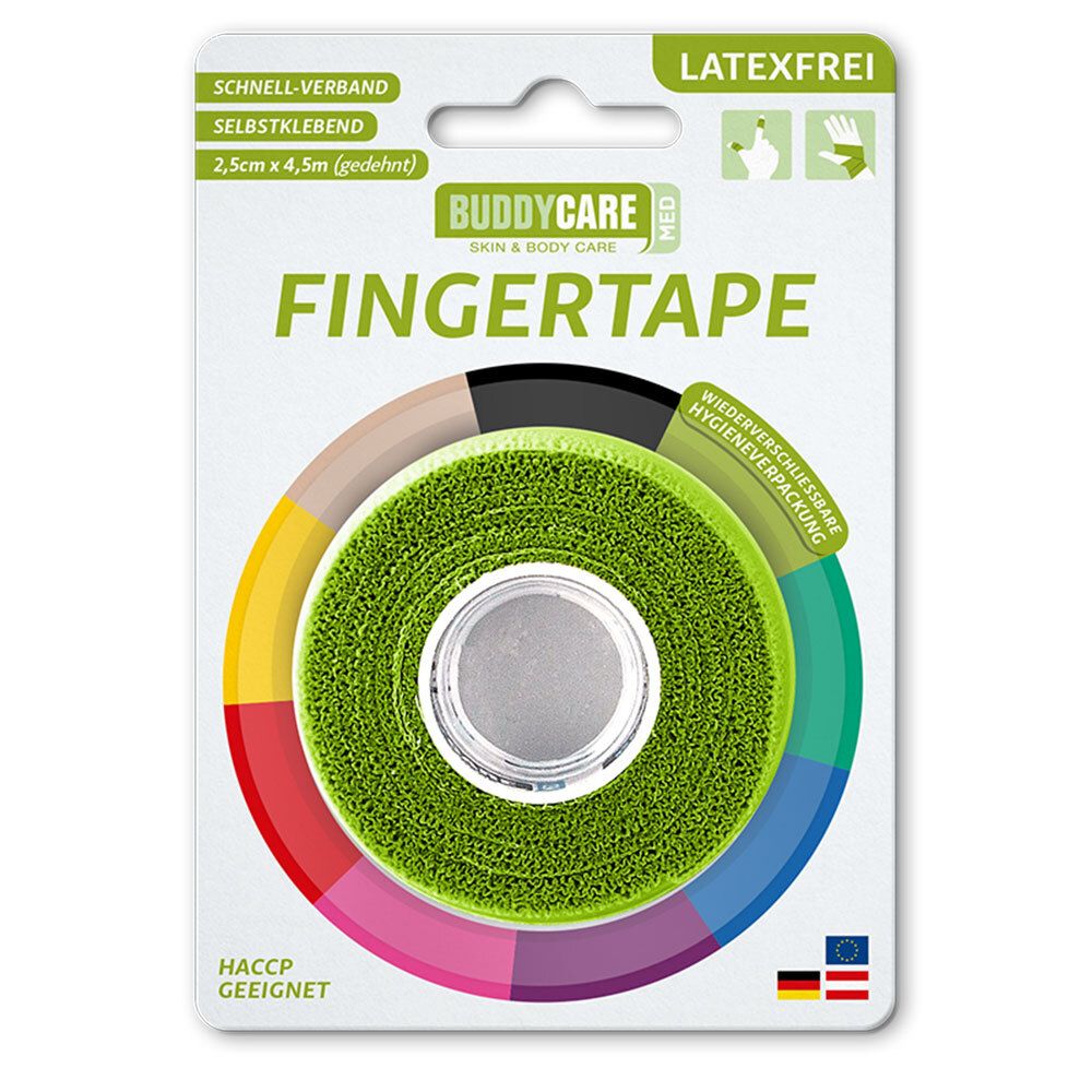 BUDDYCARE® MED Fingertape GRAS GRÜN 2,5cmx4,5m Latexfrei