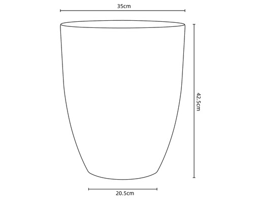 Lafiora plantenpot, kunststof, Ø 35 x H 42,5 cm, zilver