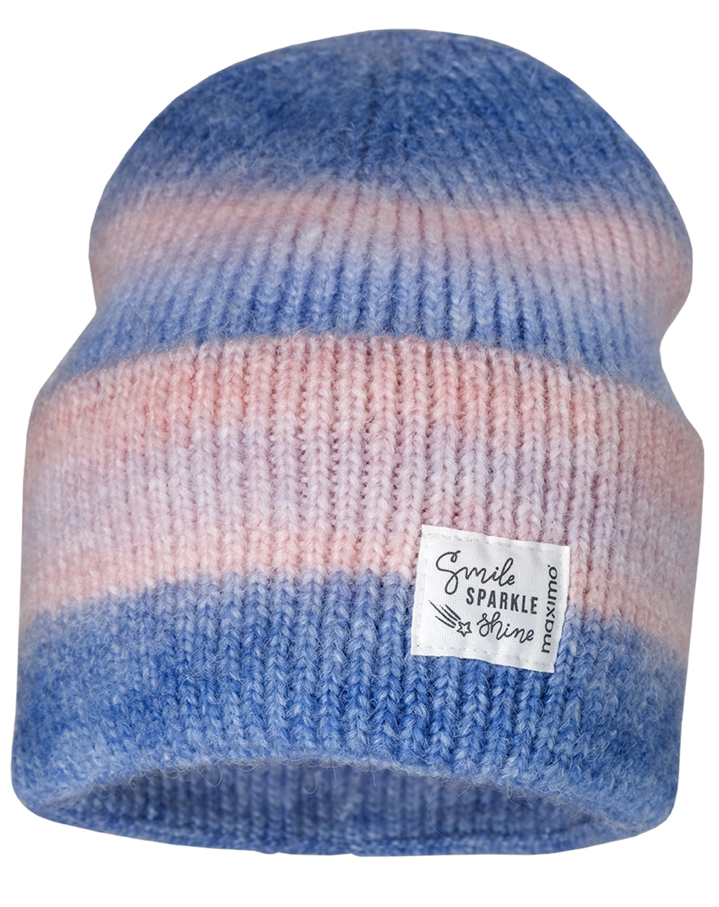 Strickmütze FADING in blau/blassrosa