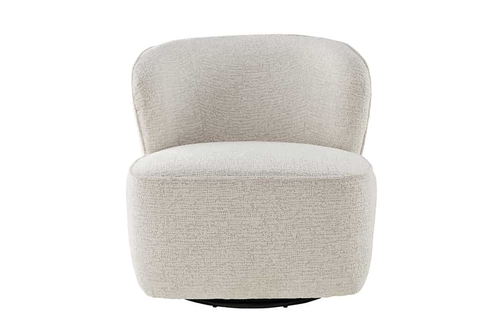 Drehbarer Design Sessel GATSBY beige Bouclé Tweed Soft 360°