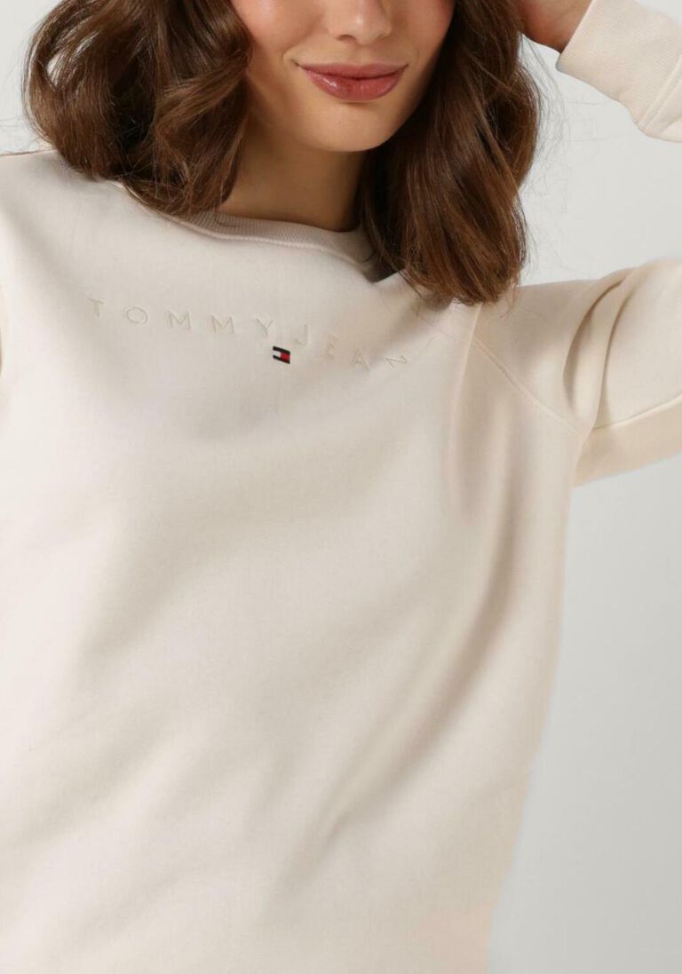 TOMMY JEANS witte tommy jeans trui tjw reg tonal linear crew