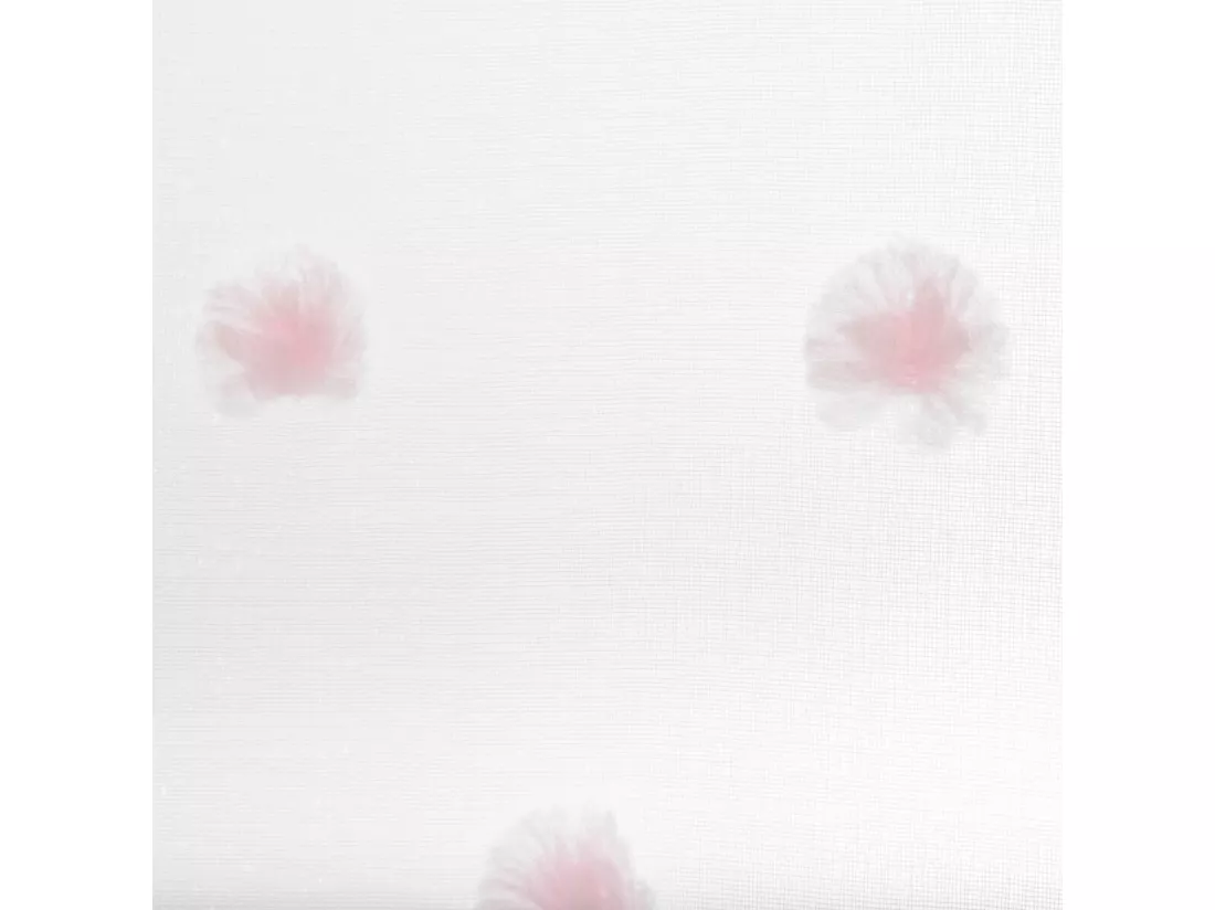 WELL HOME - Rideau enfant Pompons blancs et roses