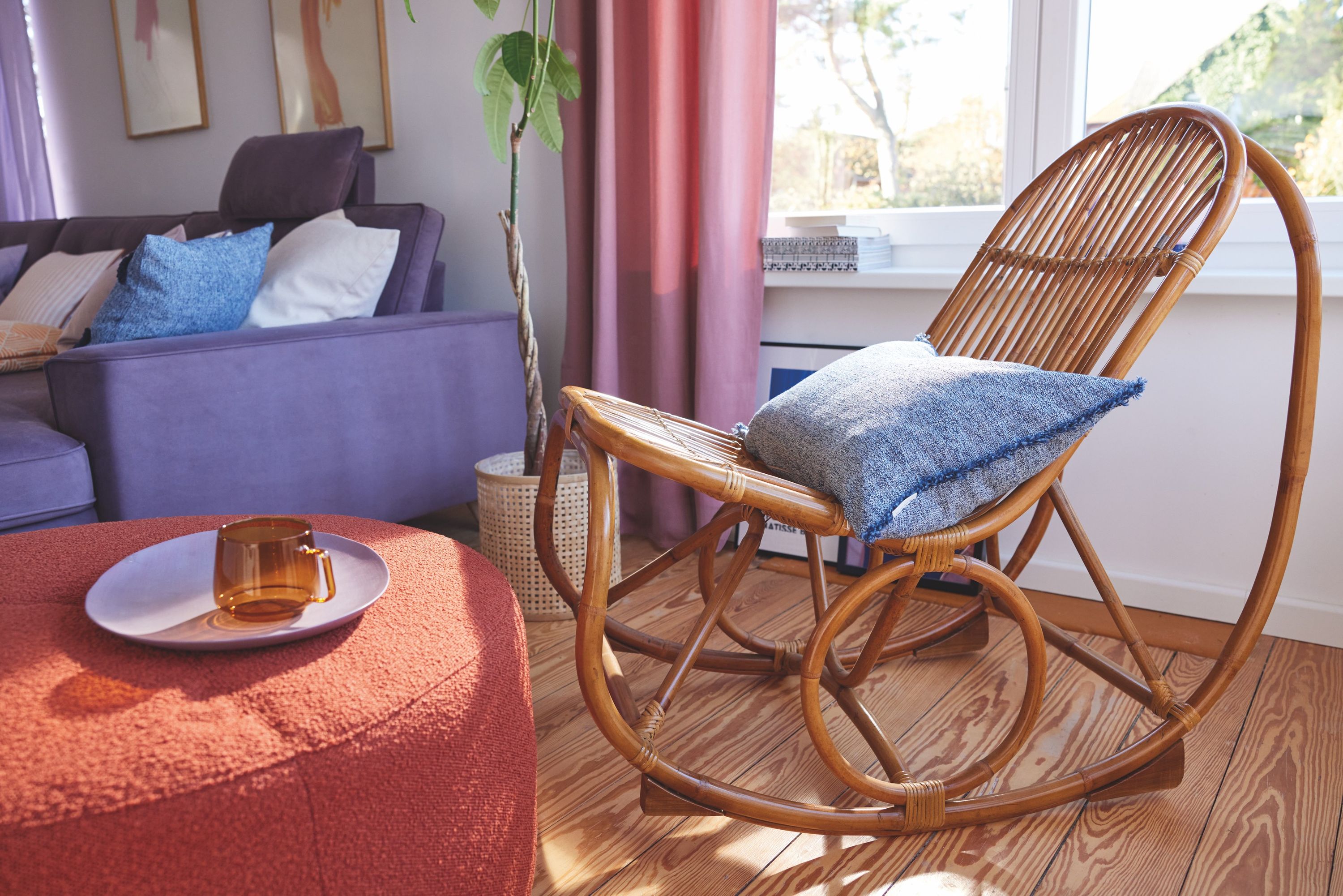 Schaukelstuhl Rattan Sessel Stuhl Relaxsessel Schaukelsessel Schwingsessel