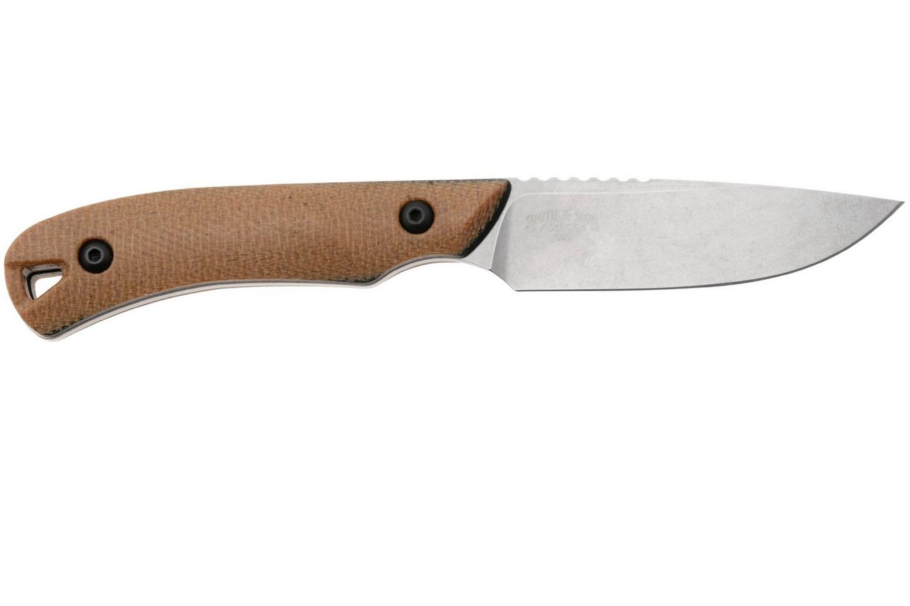 White River Knives Axiom WRSS-AXM-MNB Stonewashed Magnacut, Natural Canvas Micarta, jachtmes, Smith and Sons design