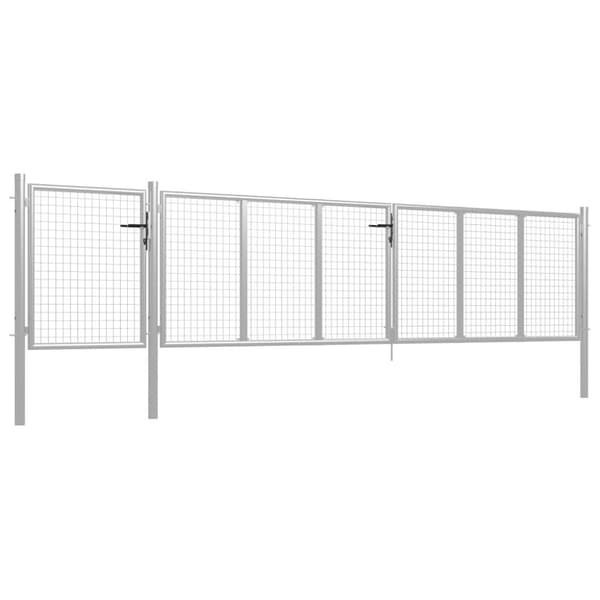 vidaXL Hageport stål 500x75 cm sølv