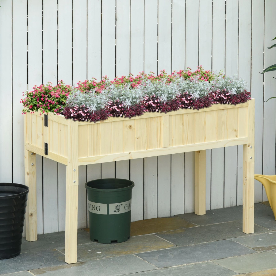 Outsunny Hochbeet klappbar natur