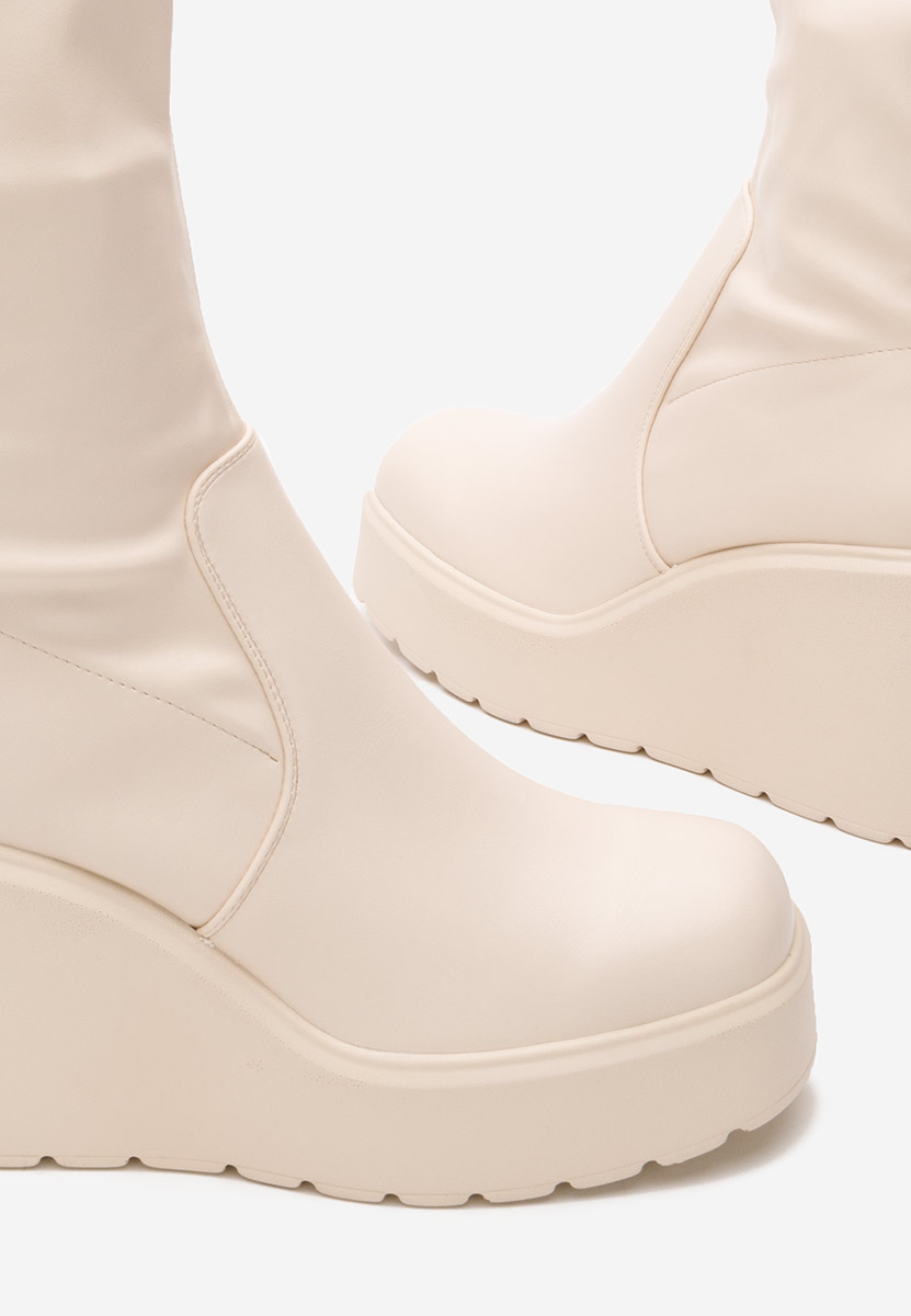 Bottines à plateforme beige Rozlin V2