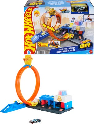 Hot Wheels City Super Politistasjon Bilbane