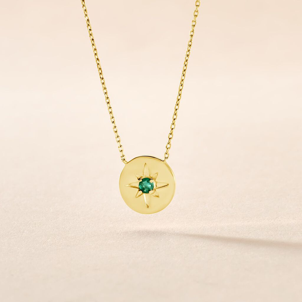 Collier Melchior Or Jaune Emeraude