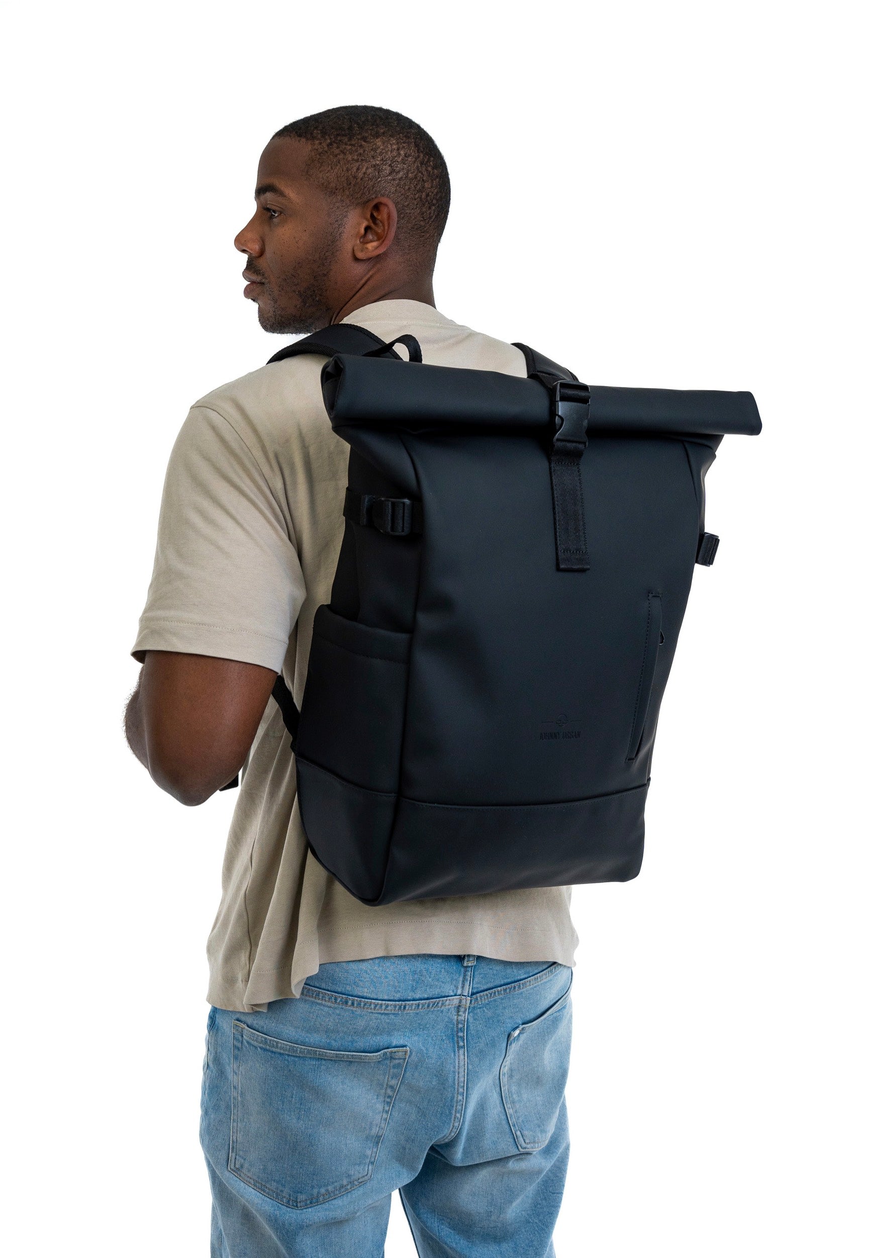Harvey Large Black - Rolltop Rucksack