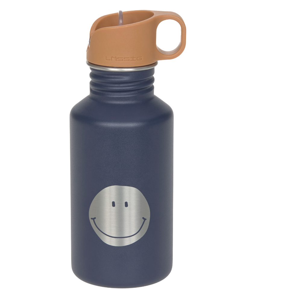 Lassig Lassig Drinkfles stainless steel Little gang smile Navy