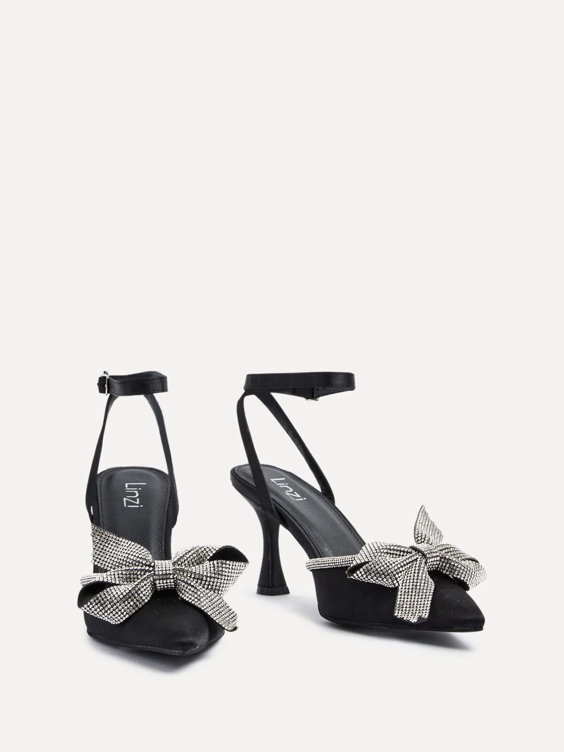 Linzi Angela Stiletto Court Heels With Diamante Bow