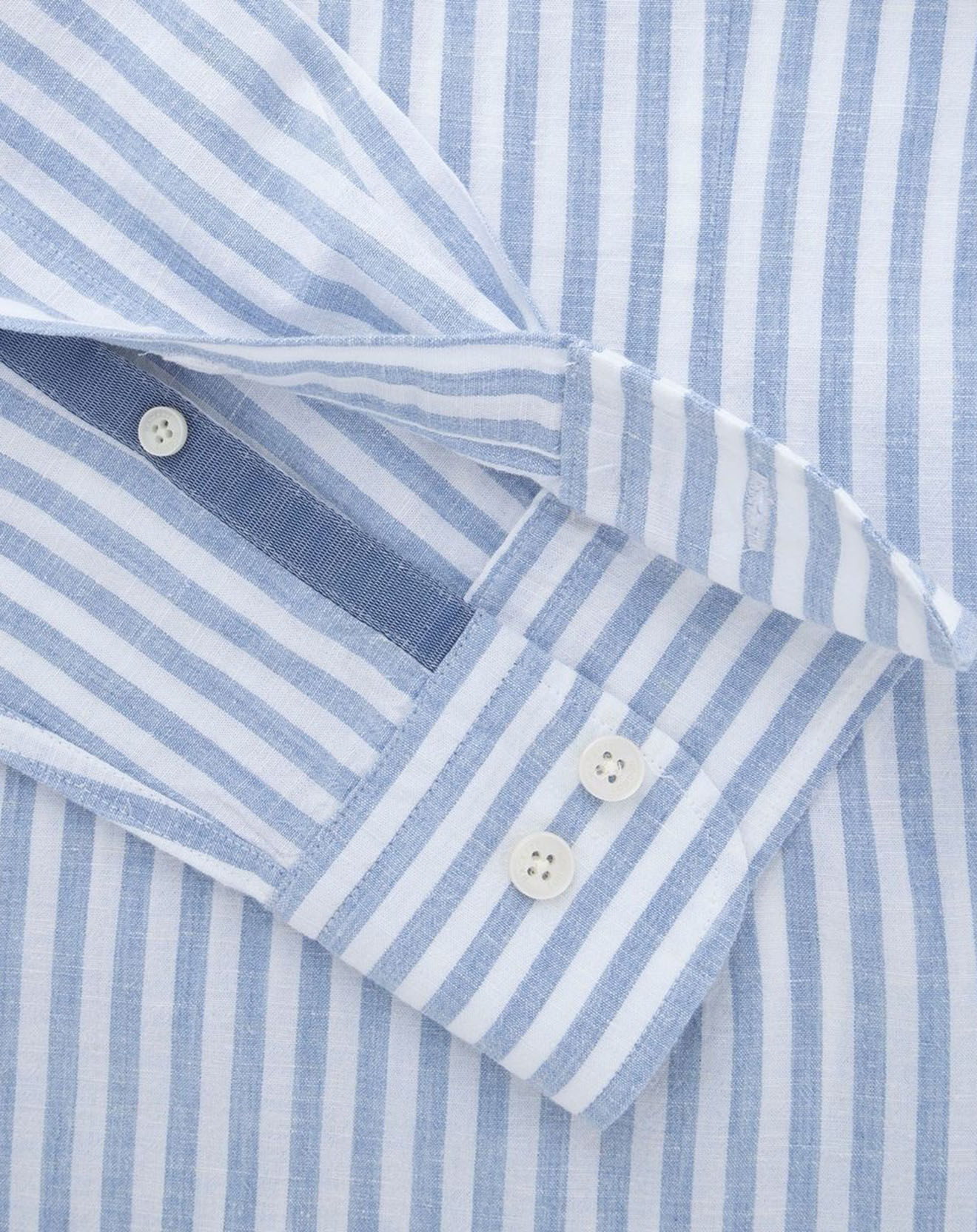 Hackett London Chemise en Coton & Lin Slim Fit à rayures bleu/blanc
