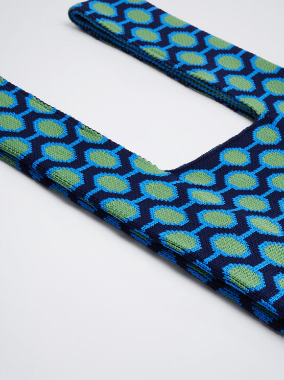 Sacola de compras em jacquard - Azul