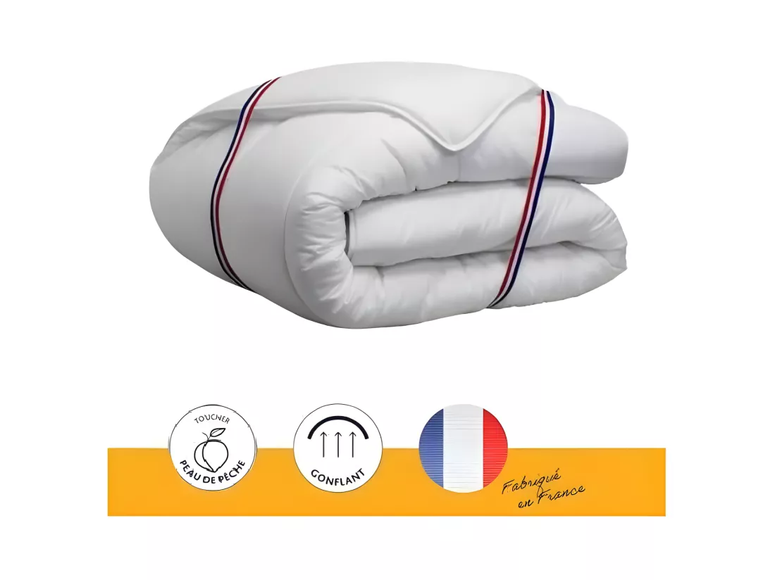 Couette 240 x 260 cm - DODO - Tempérée - 100% fibre polyester - Pour 2 personnes - Blanc