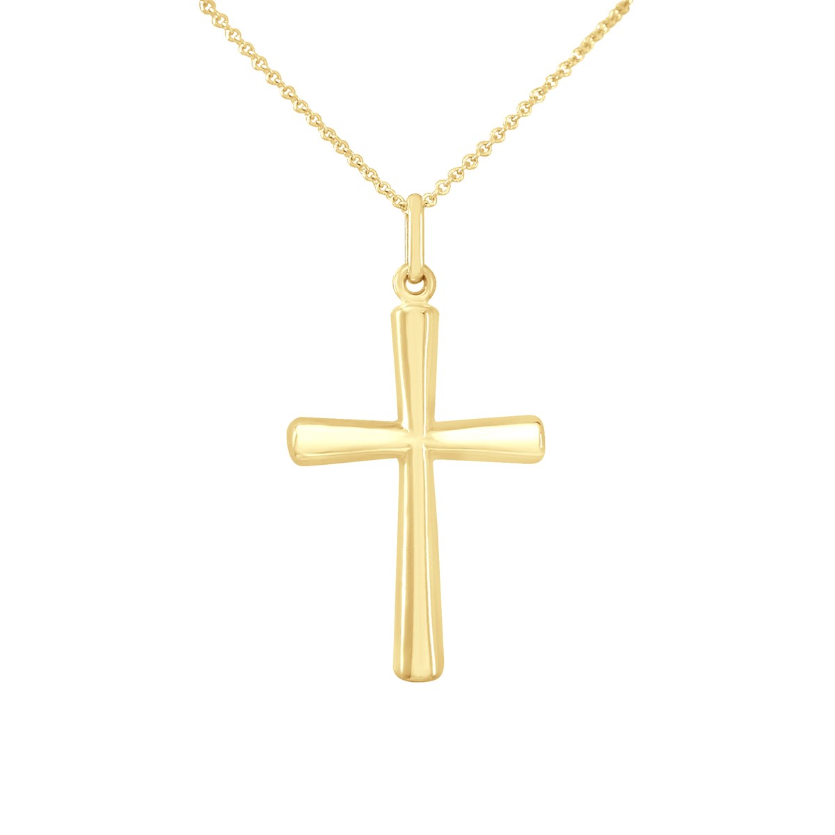 Pendentif CROIX BOMBÉ - Or Jaune