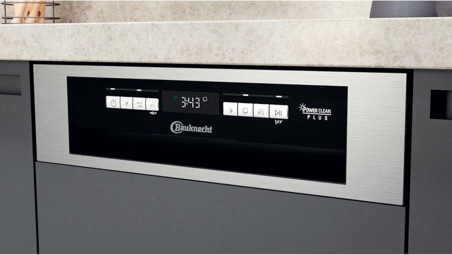 Bauknecht BSBO 3O23 PF X Integrierter Geschirrspüler/ 45 cm/ PowerClean/Hygieneprogramm/Vollwasserschutz/Sensor-Programm/Besteckschublade/Kindersicherung/Edelstahl