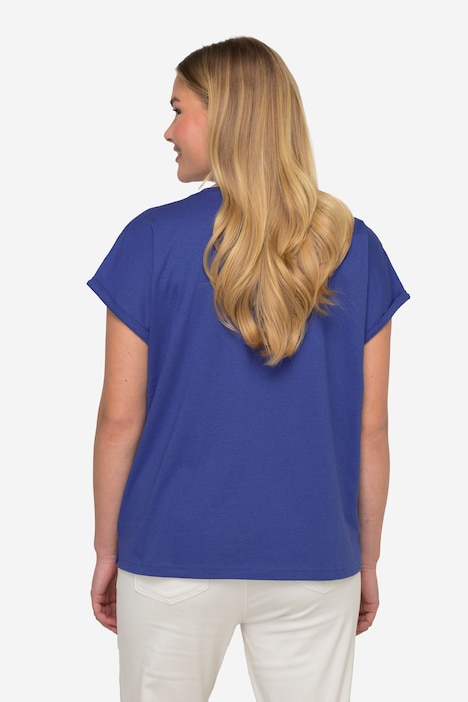 T-Shirt, oversized, Rücken-Ausschnitt, Halbarm