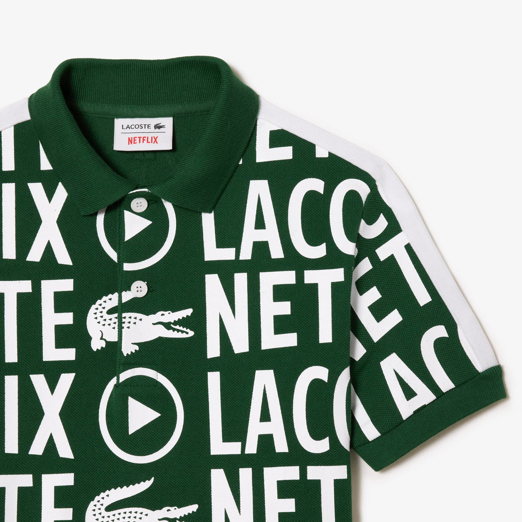 Polo enfant Lacoste x Netflix en coton biologique Polos - Blanc - Lacoste - Enfant