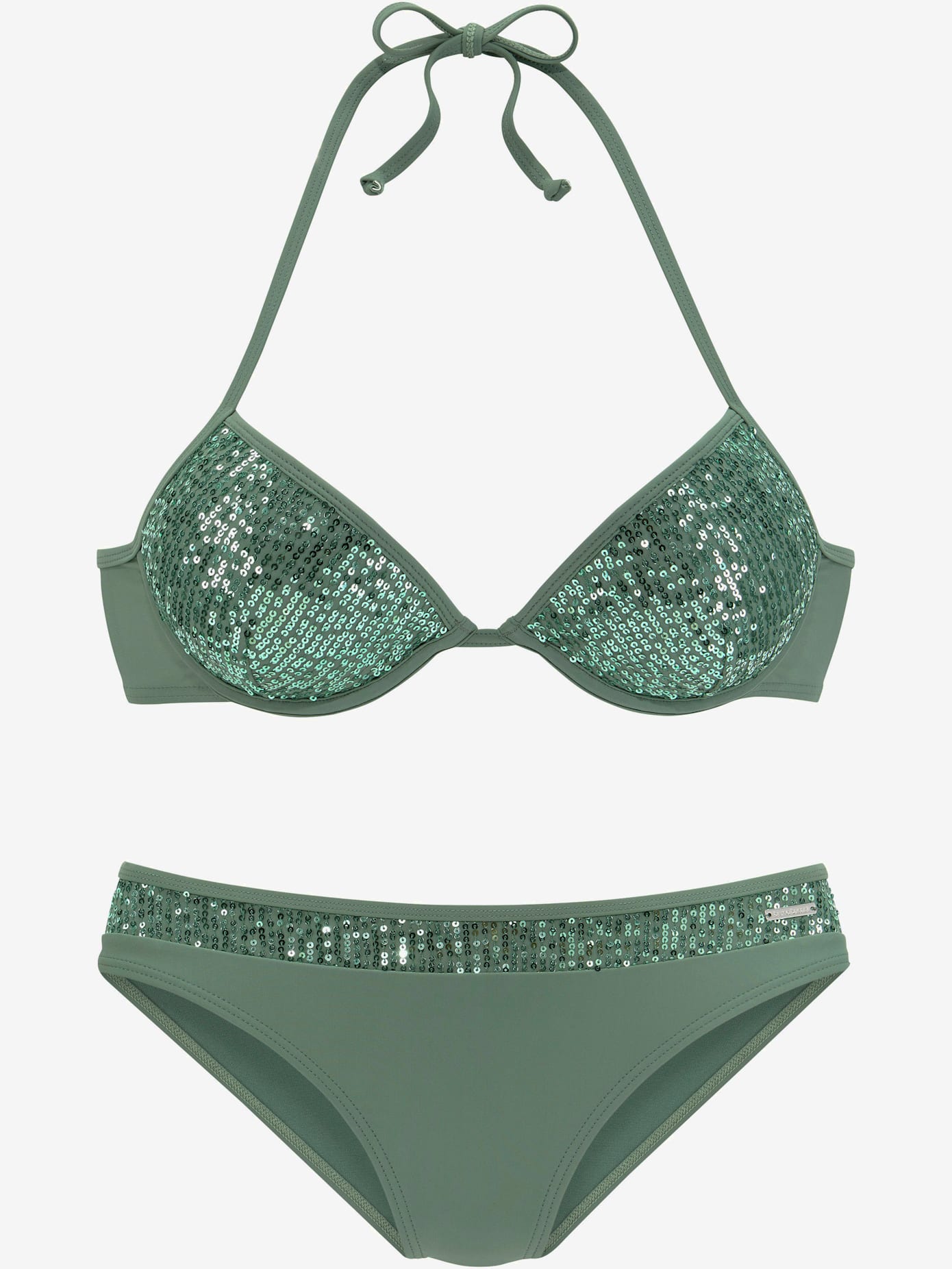 Bikini push-up paillettes pour un look brillant