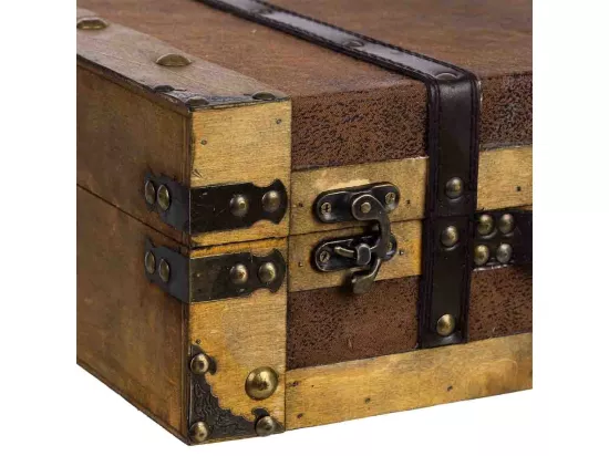 Valise en bois marron 45x31x17/40