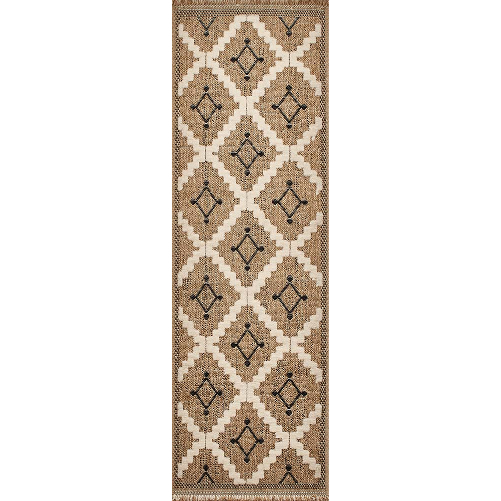 Tapis intérieur extérieur aspect jute noire tulum 9041 170 x 120 cm
