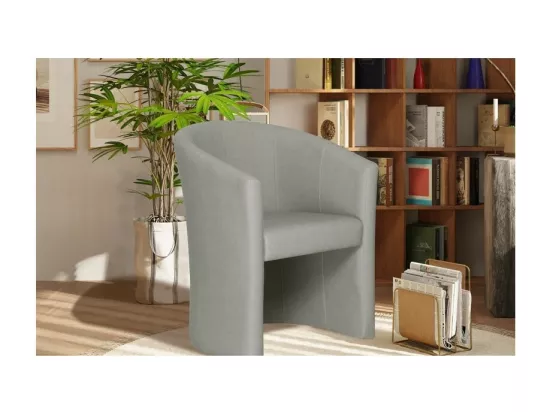 Fauteuil de salon KYOTO – Confortable – Gris clair – Style vintage