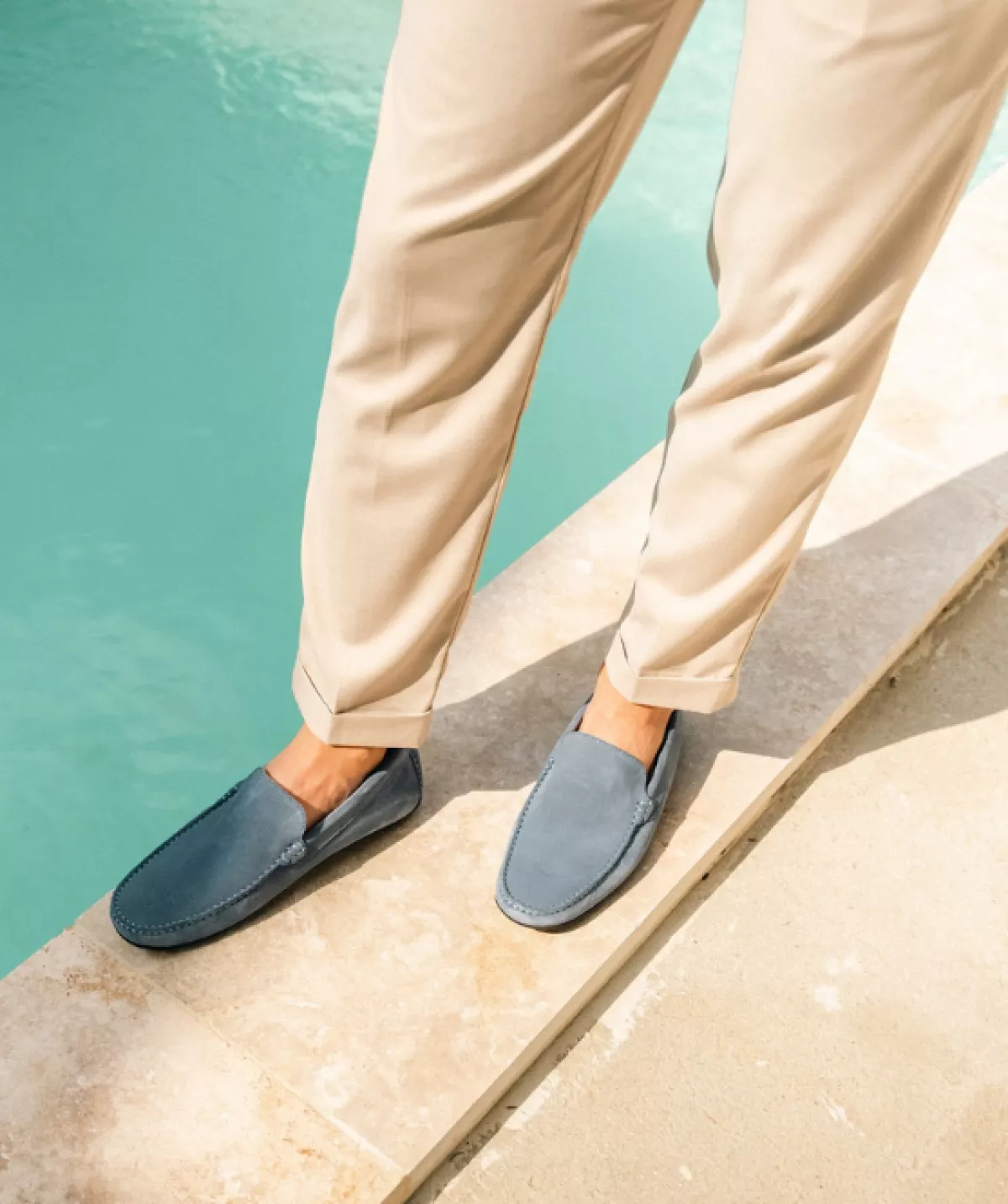 Mocassin DANDY Veau Velours Bleu