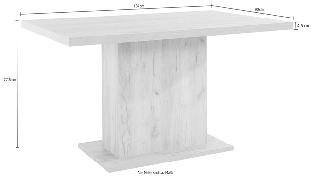 Home affaire Säulen-Esstisch »Cross« Breite 136 cm