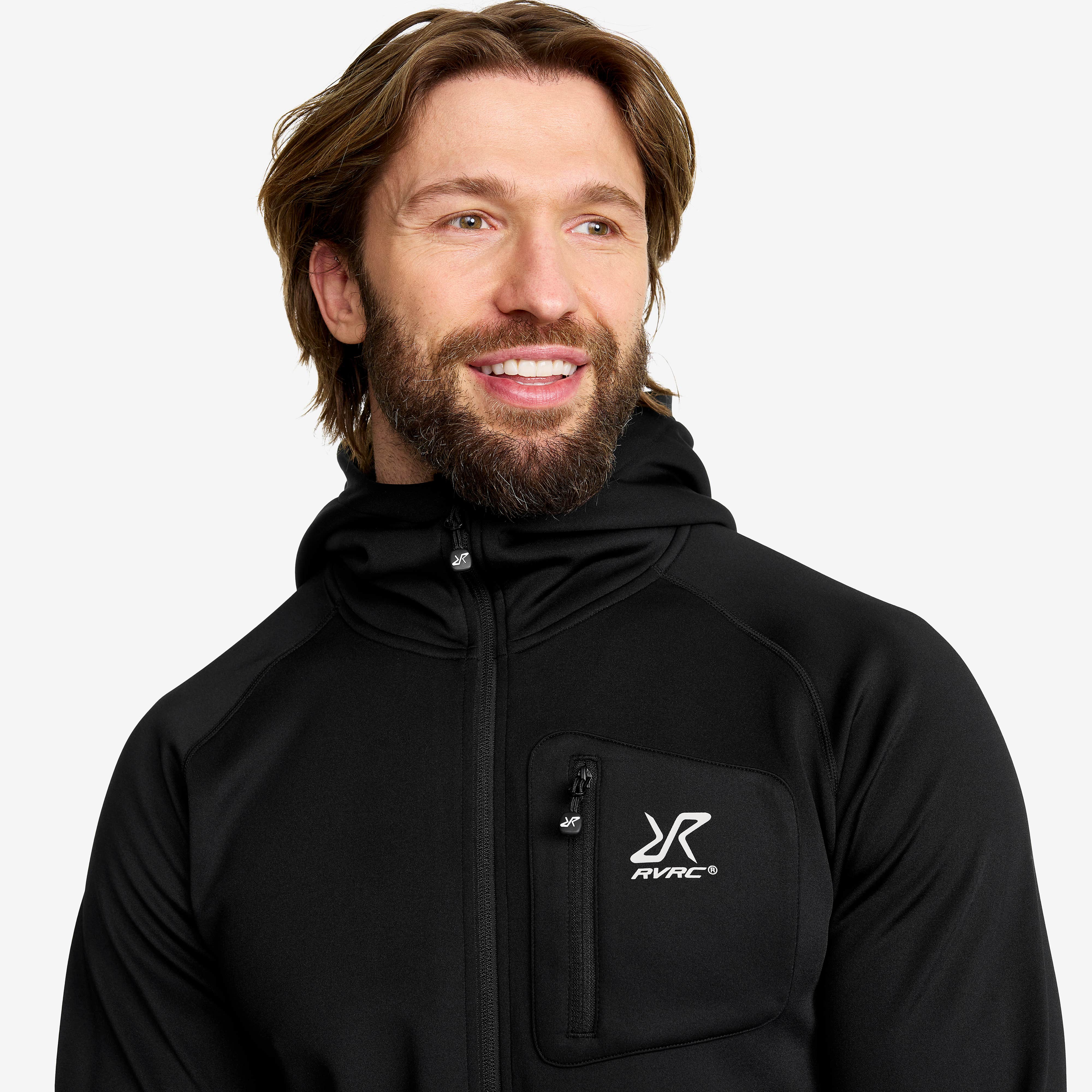 Evolution Stretch Fleece Hoodie Herre Black