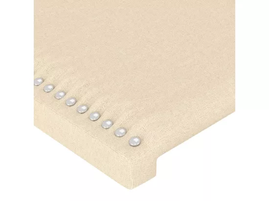Tête de lit avec oreilles Crème 163x16x118/128 cm Tissu