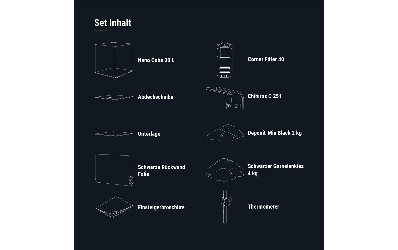 Aquarium Nano Cube Complete, 30 l<br>Mini Aquarium Komplettset