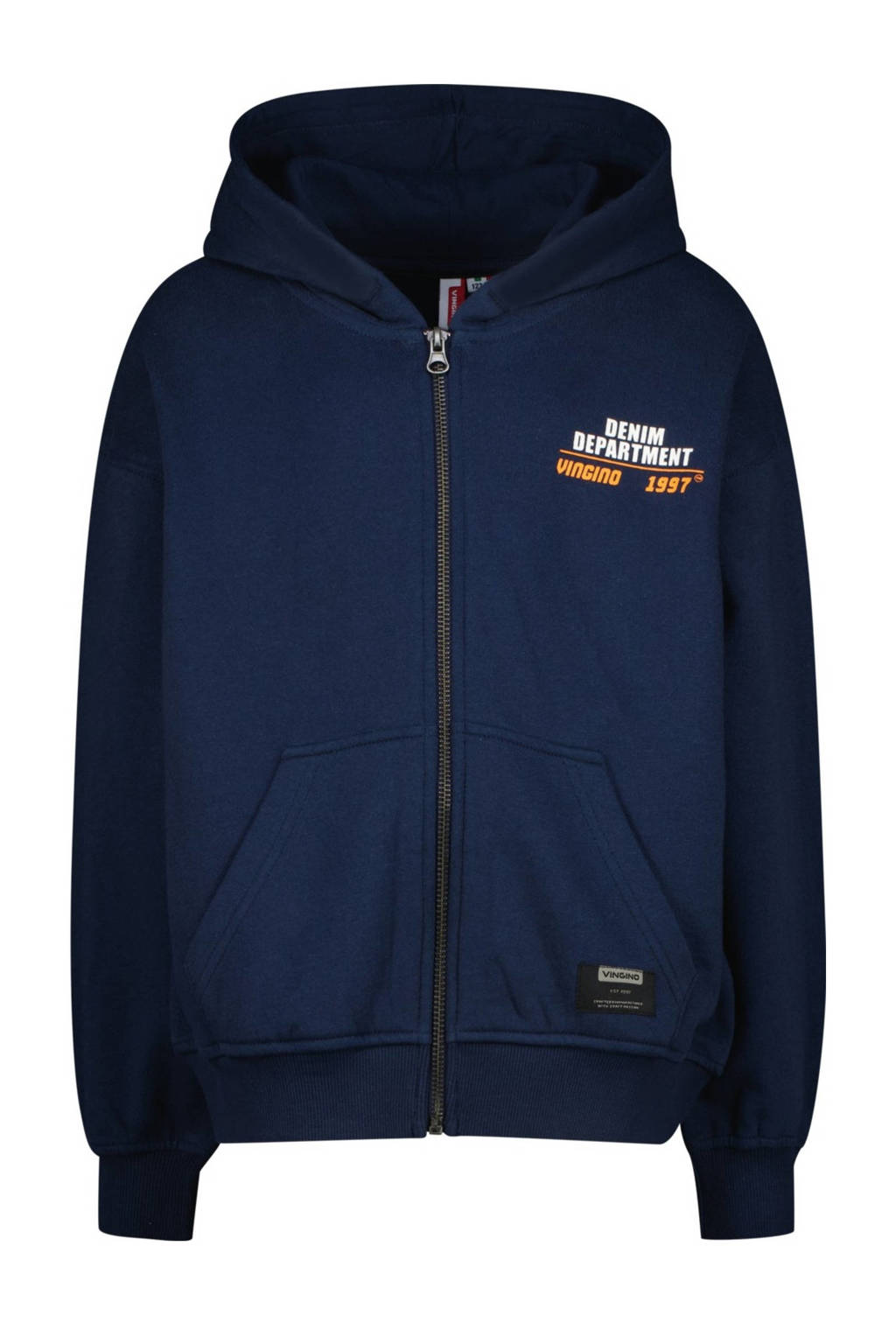 Vingino sweatvest Opac met backprint donkerblauw
