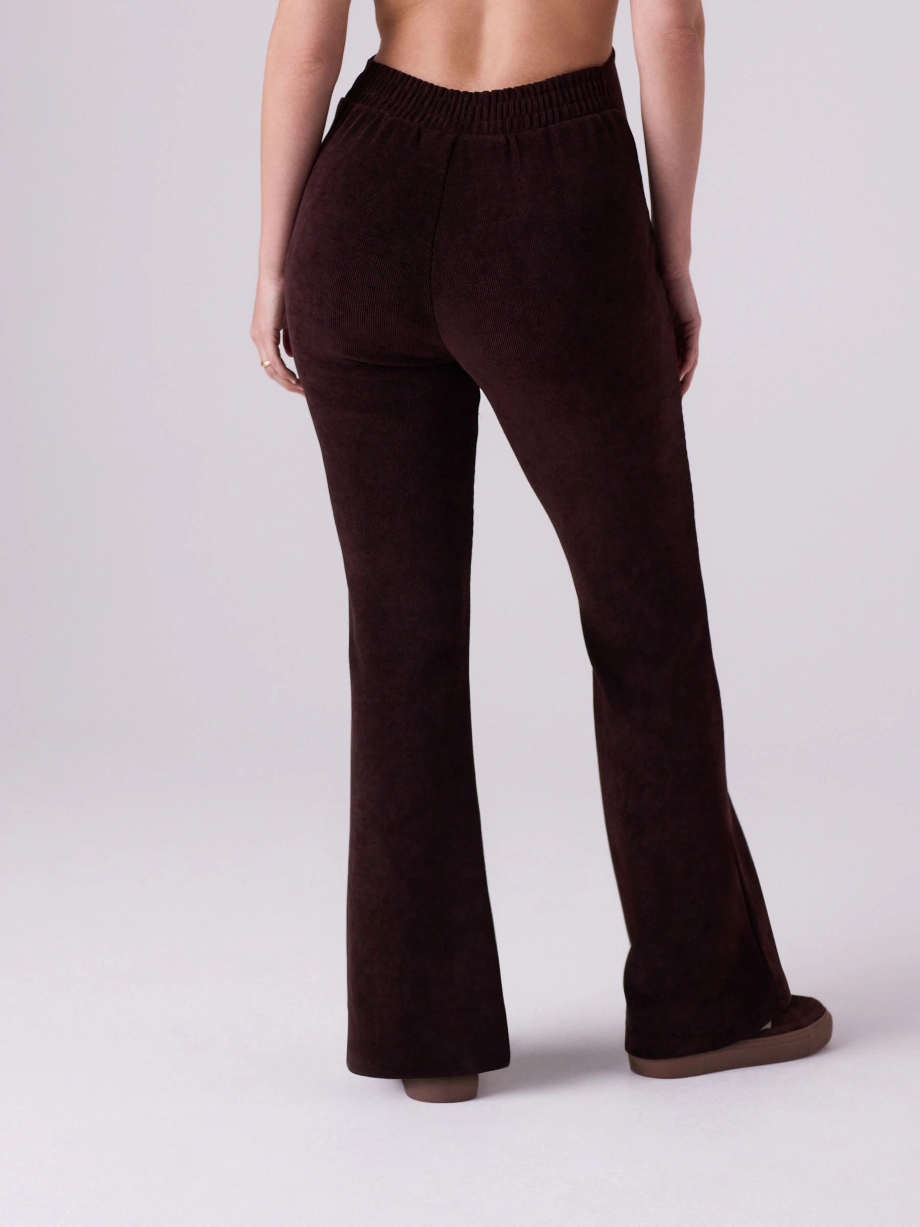 Chocoladebruin - Maternity Cord Flare Trousers