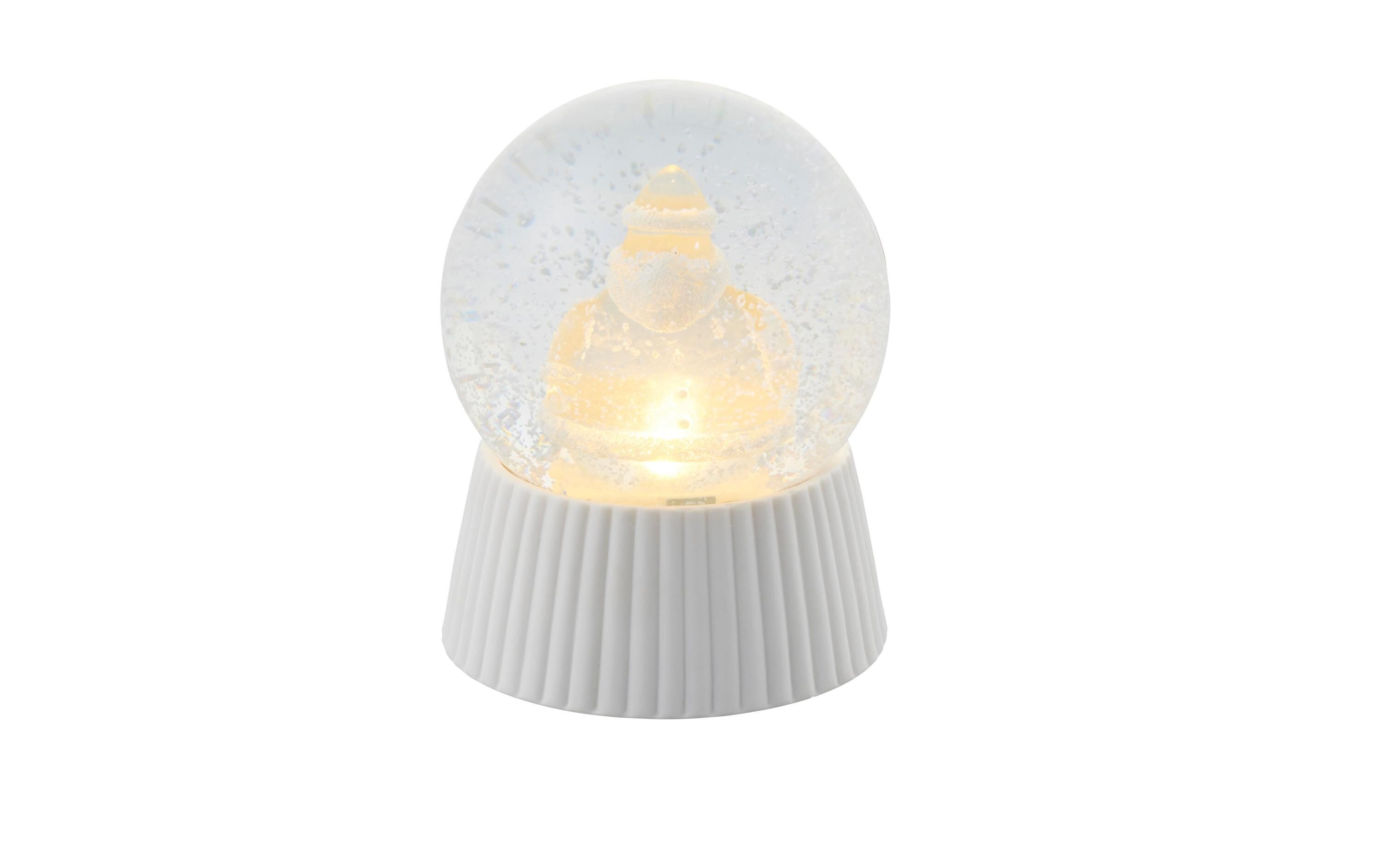 Schneekugel Santa, Ø 10 cm, WeissLED Schneekugel mit Tannenbaum