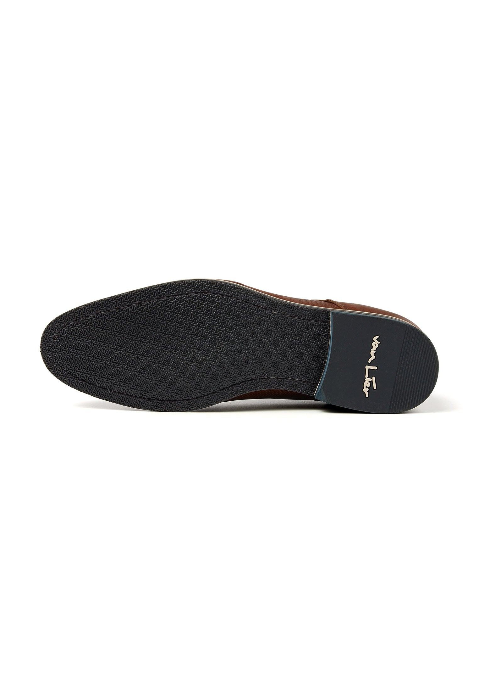 Cognac gladleren Sabinus halfhoge veterschoen