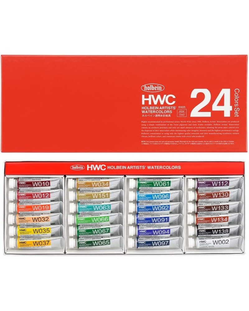 Holbein Aquarelle Set de 24 couleurs en 5ml
