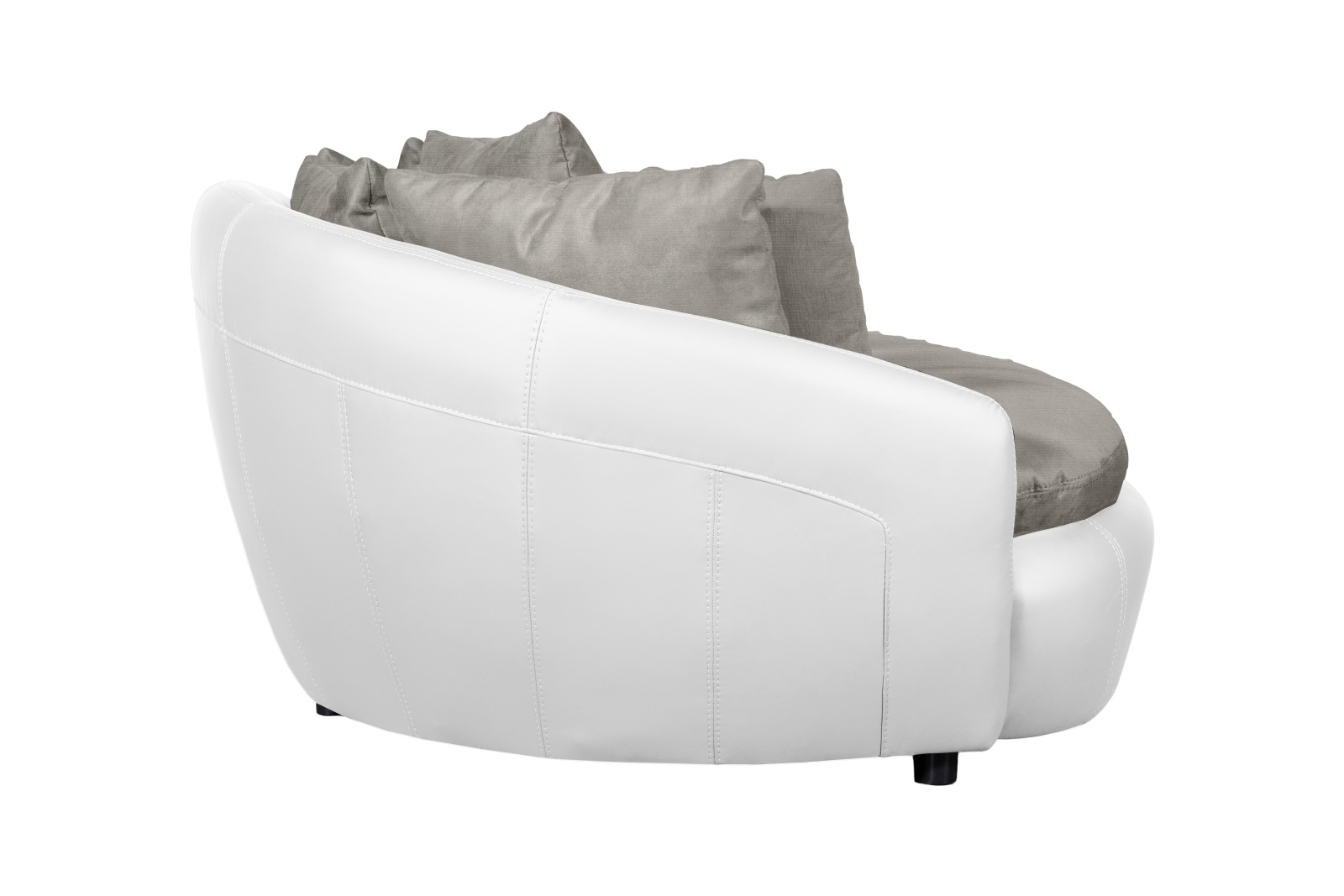 Big-Sofa - hellgrau-weiß - mit Kissen