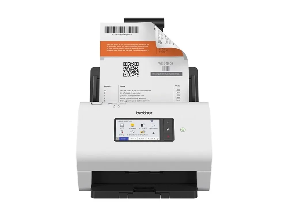 Brother ADS-4900W - Dokumentscanner - Dual CIS - Duplex - A4 - 600 dpi x 600 dpi - op til 60 ppm (mono) / op til 60 ppm (farve) - ADF (100 ark) - op til 9000 scanninger pr. dag - USB 3.0, LAN, Wi-Fi(n), USB 2.0 (Host)