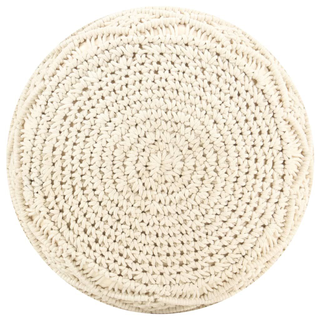 vidaXL Handgemaakte macramé poef, 45 x 30 cm, katoen