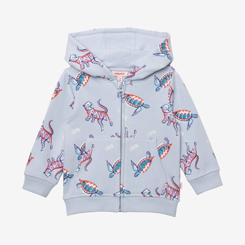 Cardigan bébé garçon tigres et tortues bleu Catimini Bleu