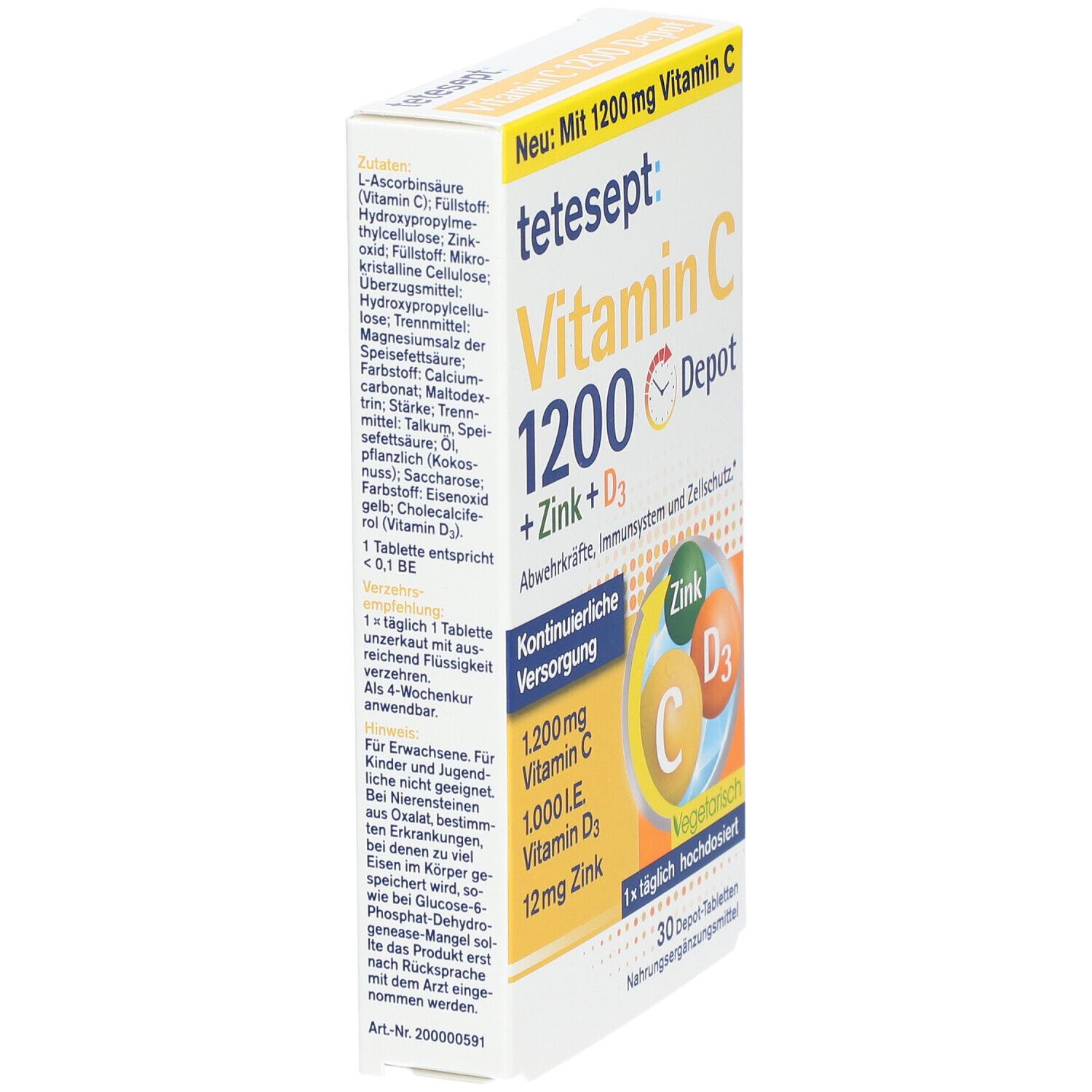 tetesept: Vitamin C 1200 Depot + Zink + D3
