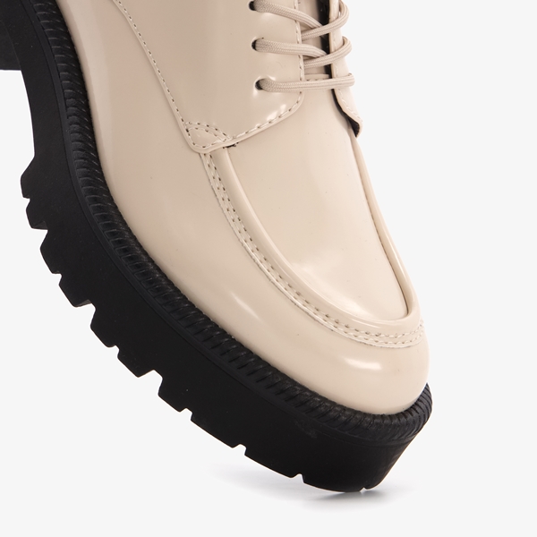 Tamaris lak dames veterschoenen wit/ivoor