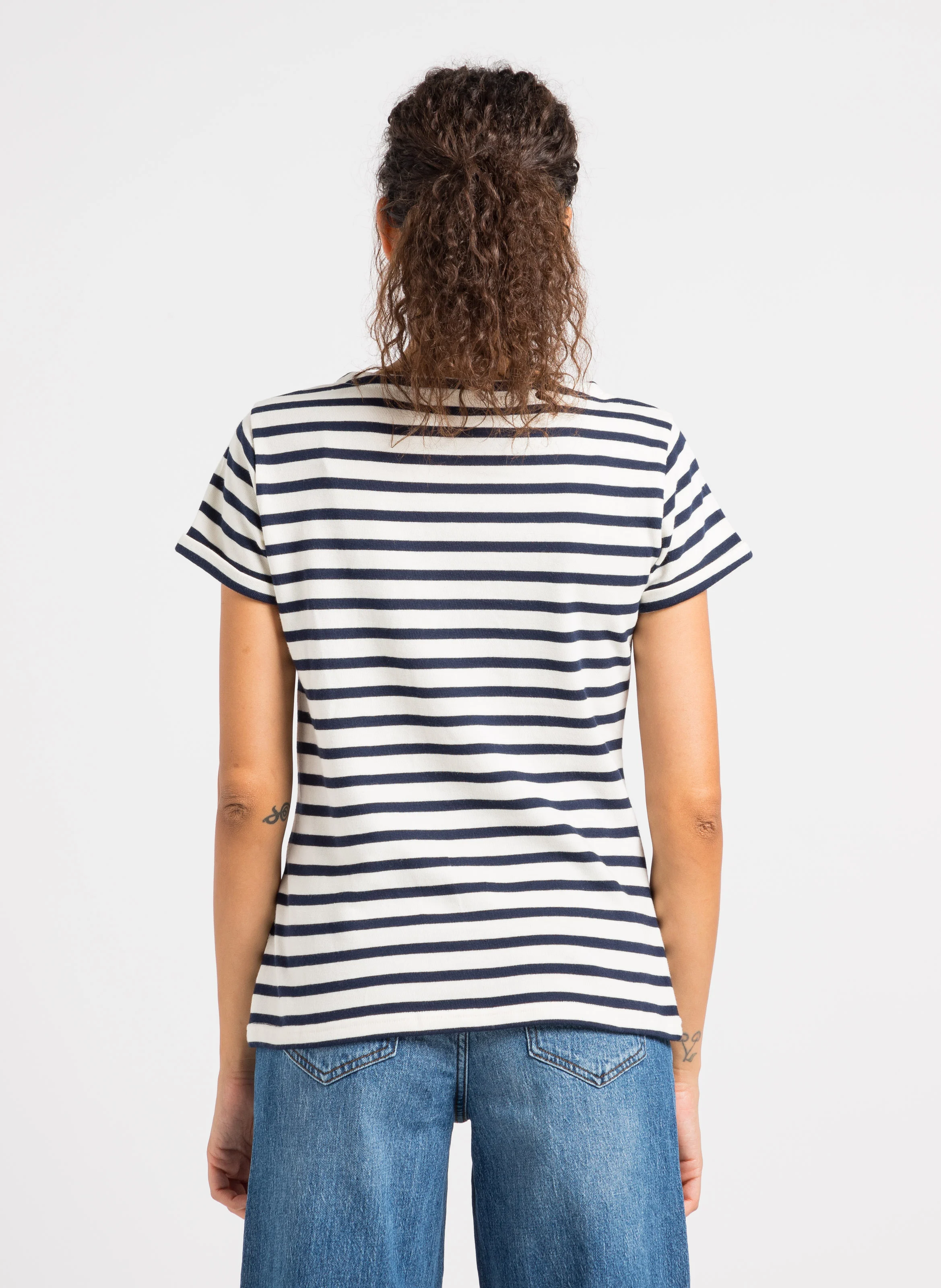 COLOMBIER SS GOOD VIBES- Tee-shirt col rond en coton biologique | Blanc