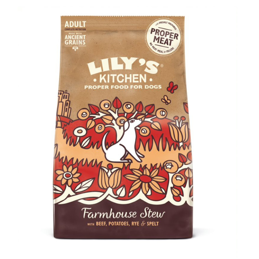 Ração para cães adultos sabor carne bovina da Lily's Kitchen