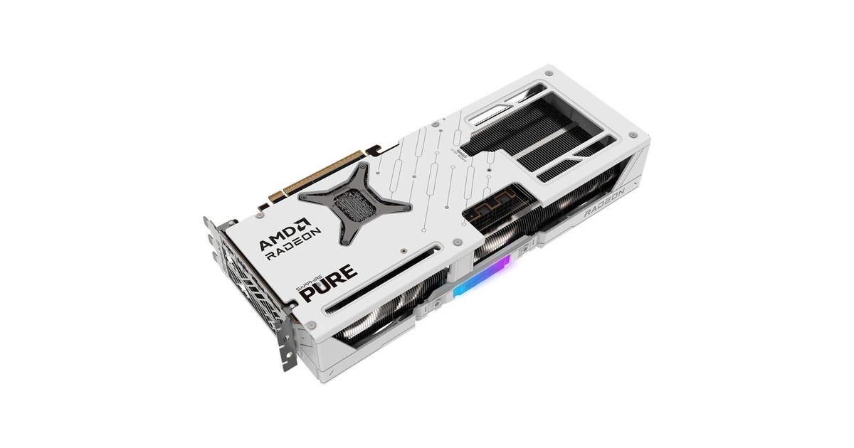 SAPPHIRERadeon RX 9070 XT Pure grafische kaart  (Wit, 2x DisplayPort, 2x HDMI 2.1, RDNA4)