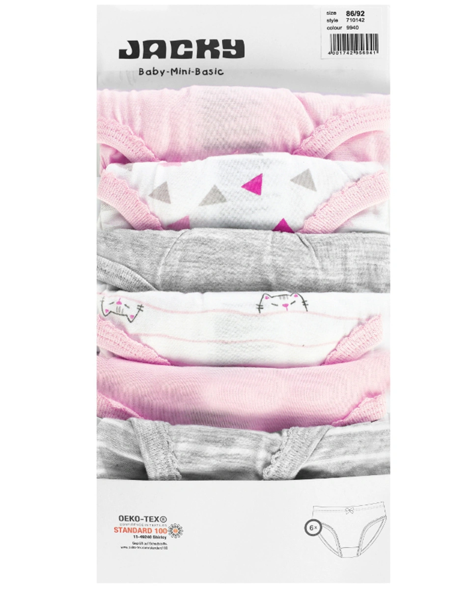 Slip CATS & TRIANGLE 6er-Pack in rosa/grau