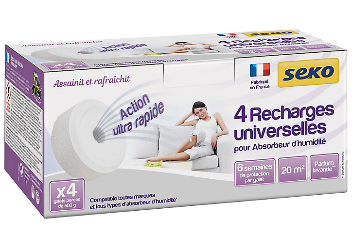 4 recharges Seko galet percé lavande de 500 g