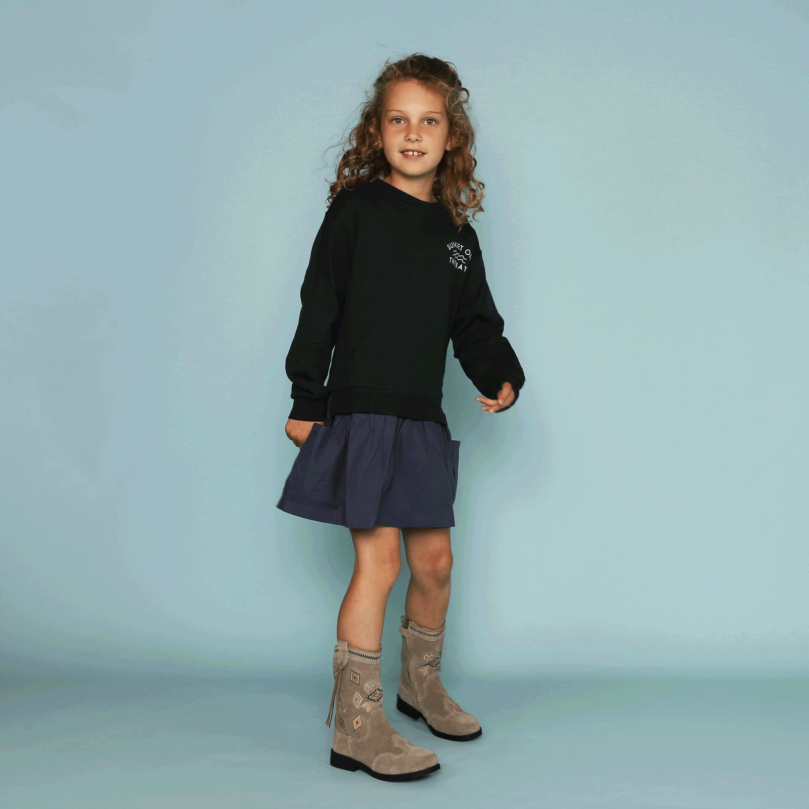 Shoesme taupe cowboylaars met teddy voering Leer, Microleer | Sale
